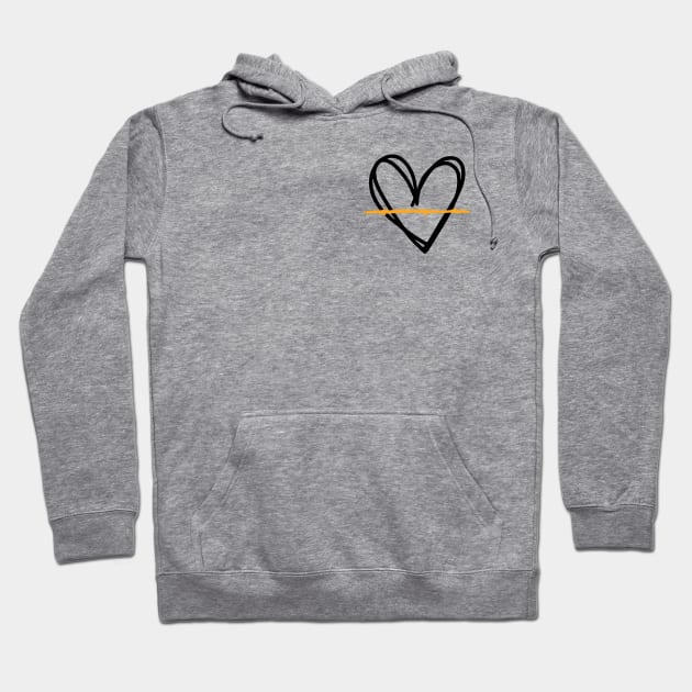 Thin Gold Line Heart for Police Dispatcher and 911 Sheriff Operator Hoodie by Shirts by Jamie